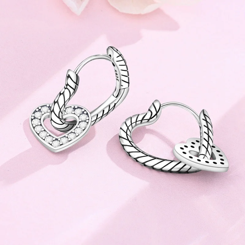 925 Sterling Silver Drop Earrings serpentine Shape Earrings For Women Engagement Wedding Party Birthday Gift Silver Jewelry