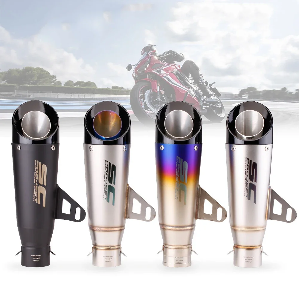 For Kawasaki Ninja Z900 Honda CB650R Yamaha R3 51mm Motorcycle Exhaust Muffler Pipe Escape 335mm Length image 2