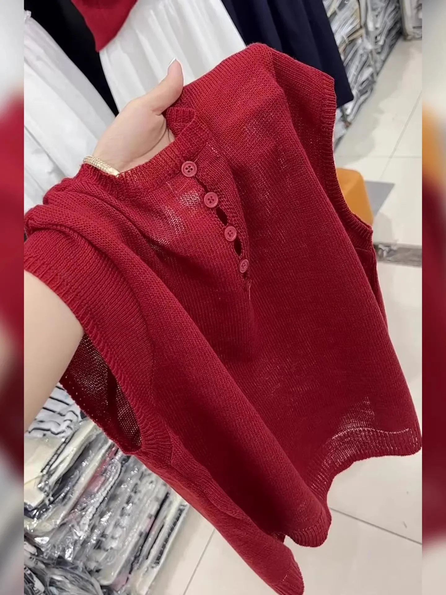 

Красная круглая футболка Ne Svel, свободный крой, утягивающий топ, женская повседневная удобная летняя одежда больших размеров