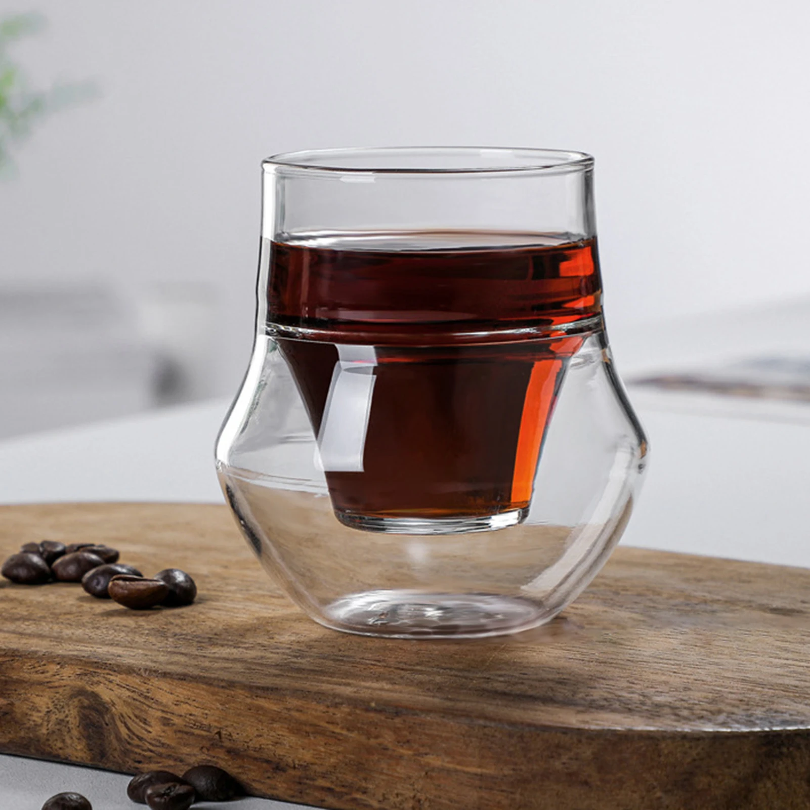 100ml Double Layer Glass Coffee Cup Heat Resistant Glass Espresso Tea Cup for Hot Cold Beverages