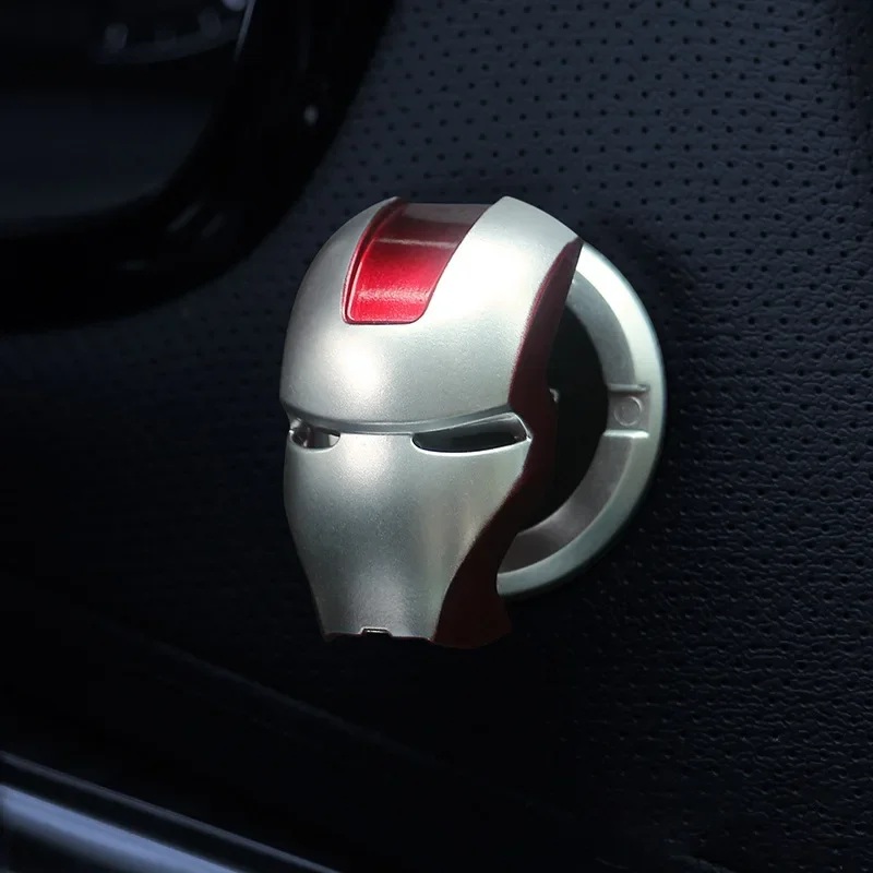 Marvel America Captain Iron Man Car Engine Ignition Start Button Sticker Protective Cover Avengers Car Decoration