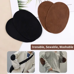 1Pair PU Leather Sew-on Oval Elbow Knee Patches DIY Repair Sewing Appliques Used for Alterations Repair Decoration on Clothing
