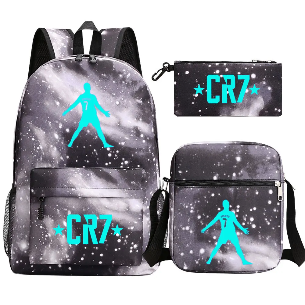 CR7 School Bag Student Shoulders Large Capacity Backpack Canvas Backpacks Female College Teen Computer Bag Mochila