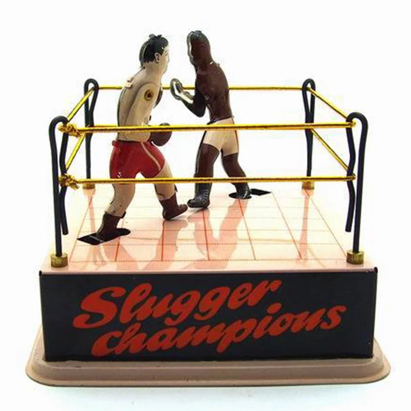 AT63-Clockwork Boxing Toy Nostalgic Themed Boxing Ring Toy Decoration Retro Collectible