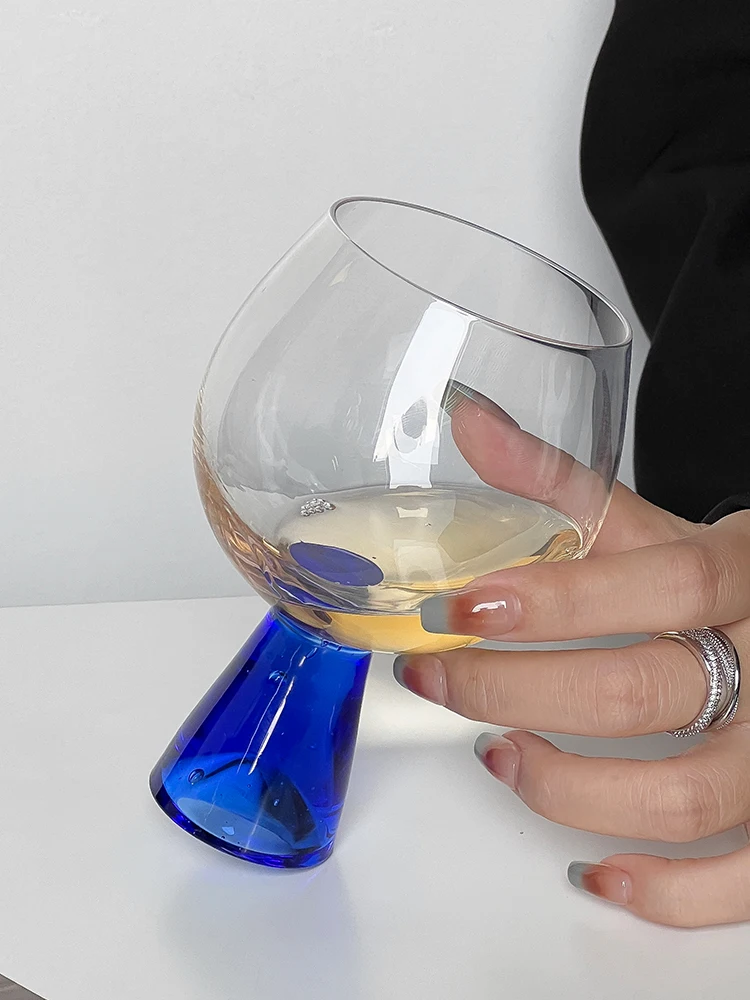 Blue Bot Highball Glass Creative Premium Design Champagne ape Wine Glasses Unique Sle Beverage Juice Cups
