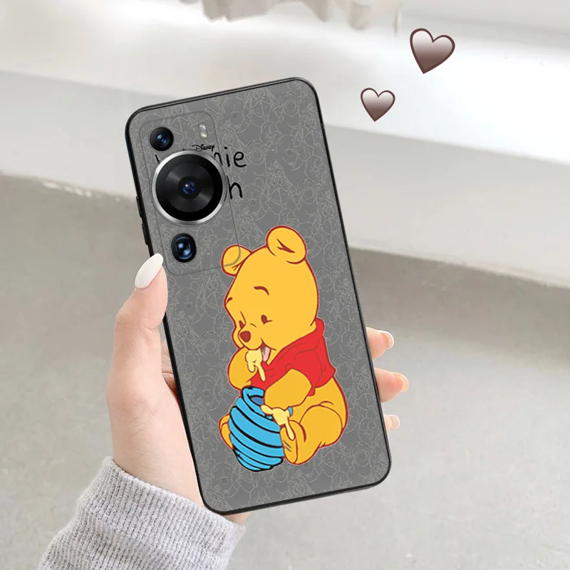 Silicone Black Phone Case for Motorola G200 5G G30 G31 One Fusion Winnie the Pooh Cute Huawei P40 P30 P20 P Smart iphone6 Cover