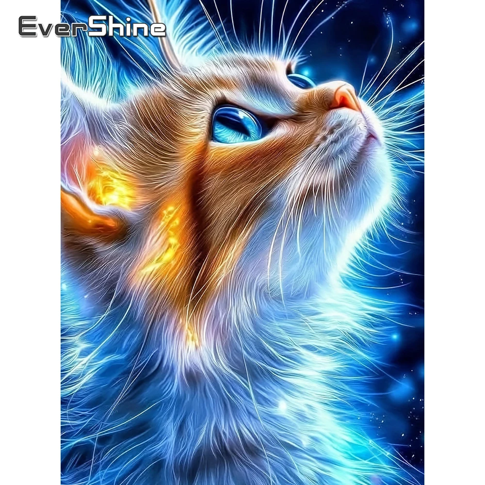 Evershine Elmas Boyama Kedi Tam Kare Matkap Mozaik Hayvan Resim Rhinestones Zanaat Seti Elmas Nakış Çocuk Hobi