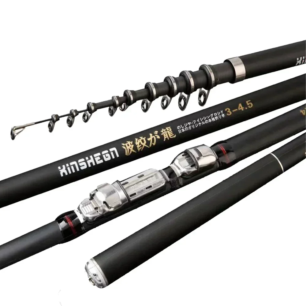 Telescopic Portable Rotary Rocky Fishing as2.7M,3.6M,4.5M,5.4M,6.3M Fishing Rod Travel Sea Boat Rock Fishing Rod Carp Rod