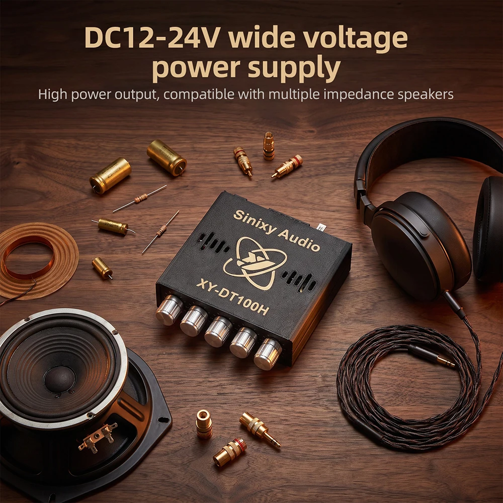 DC 12V 24V XY-DT100H Bluetooth Digital Amplifier Board Dual Channel 50W*2+100W Audio Speaker Module High Power Sound TPA3116