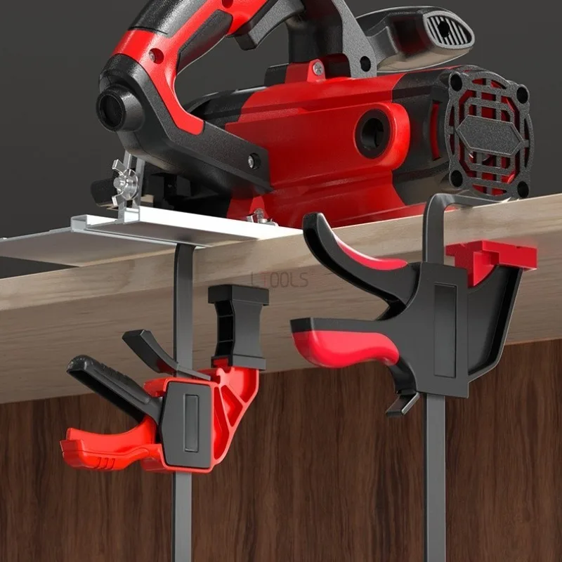 Quick Release F Clip Thin Saw Fast Clamping Track Clamp Woodworking Strong Ratchet Clip Track Bottom Groove Universal Fixed Clip