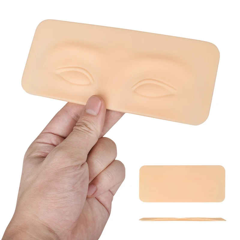 Silicone Tattoo Eyebrow Eyeliners Flat Model Head Practice Training Head Permanent Makeup Eyebrow Tattoo Resuable Tool for Women