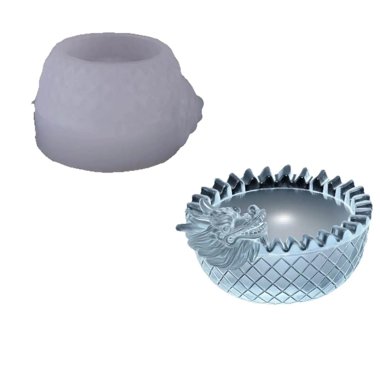 Dragon-shaped Ice Bowl Silicone Mold DIY Oven-free Salmon Abalone Sashimi Cold Noodles Sweet Water Ice Bowl Epoxy Resin Mold