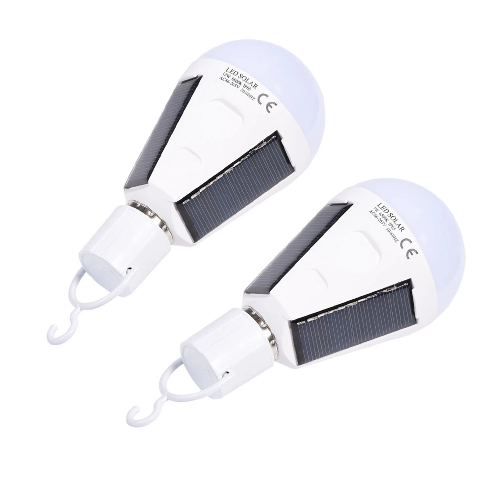 

12W Portable Solar LED Light Bulb Waterproof Emergency Light With Hook For Camping Hiking/Indoor/Outdoor Use Easy To Hang
