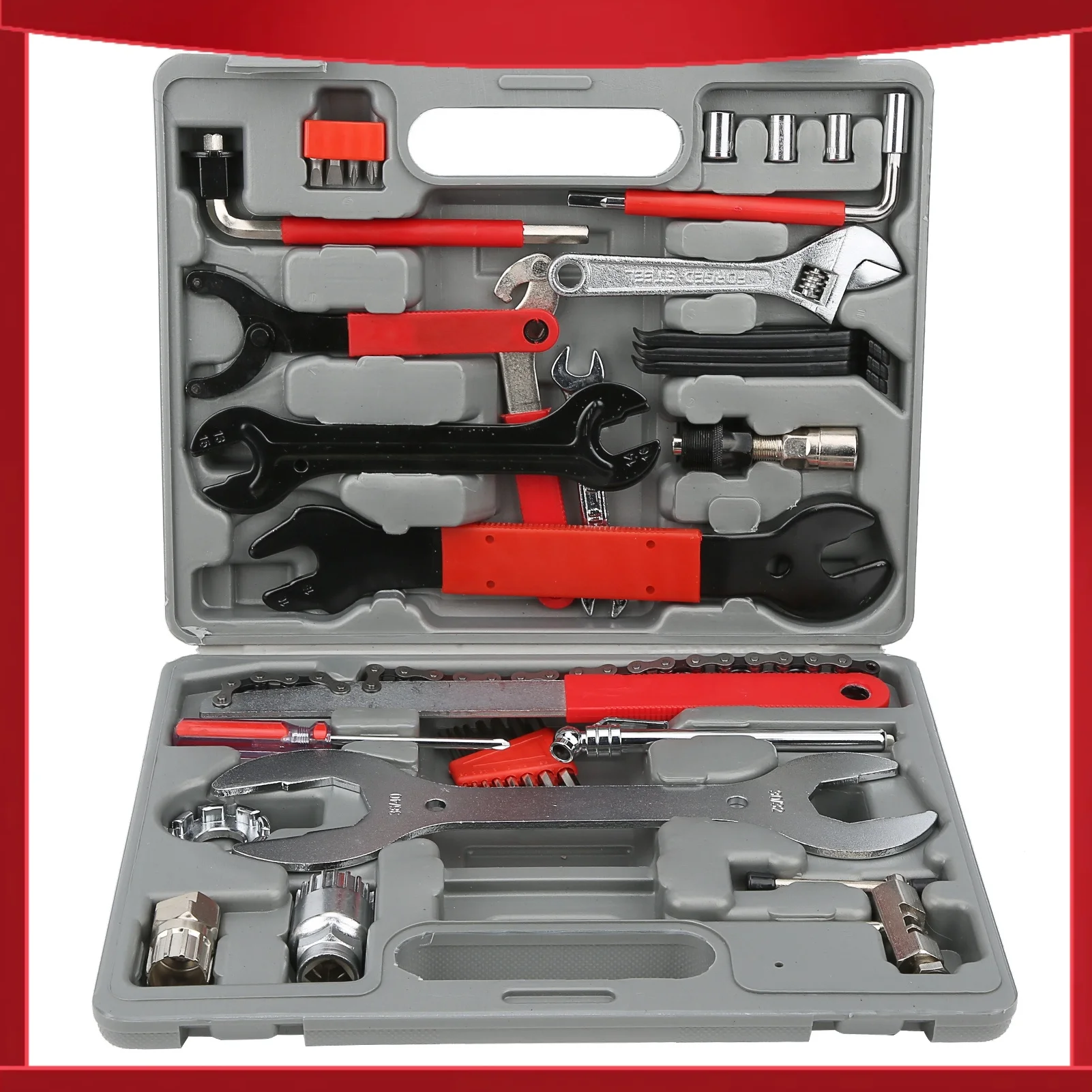 

44pcs Bicycle Repair Multi Tools Kit Set Mountain Bike Cycle Puncture Tyre Pump