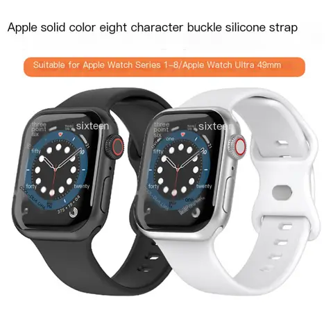 Apple Watch 밴드 용 실리콘 스트랩 44mm 40mm 45mm 41mm 오리지널 1:1 팔찌 스포츠 밴드 시리즈 8 7 se 3 4 5 6 9 ultra 2 49mm