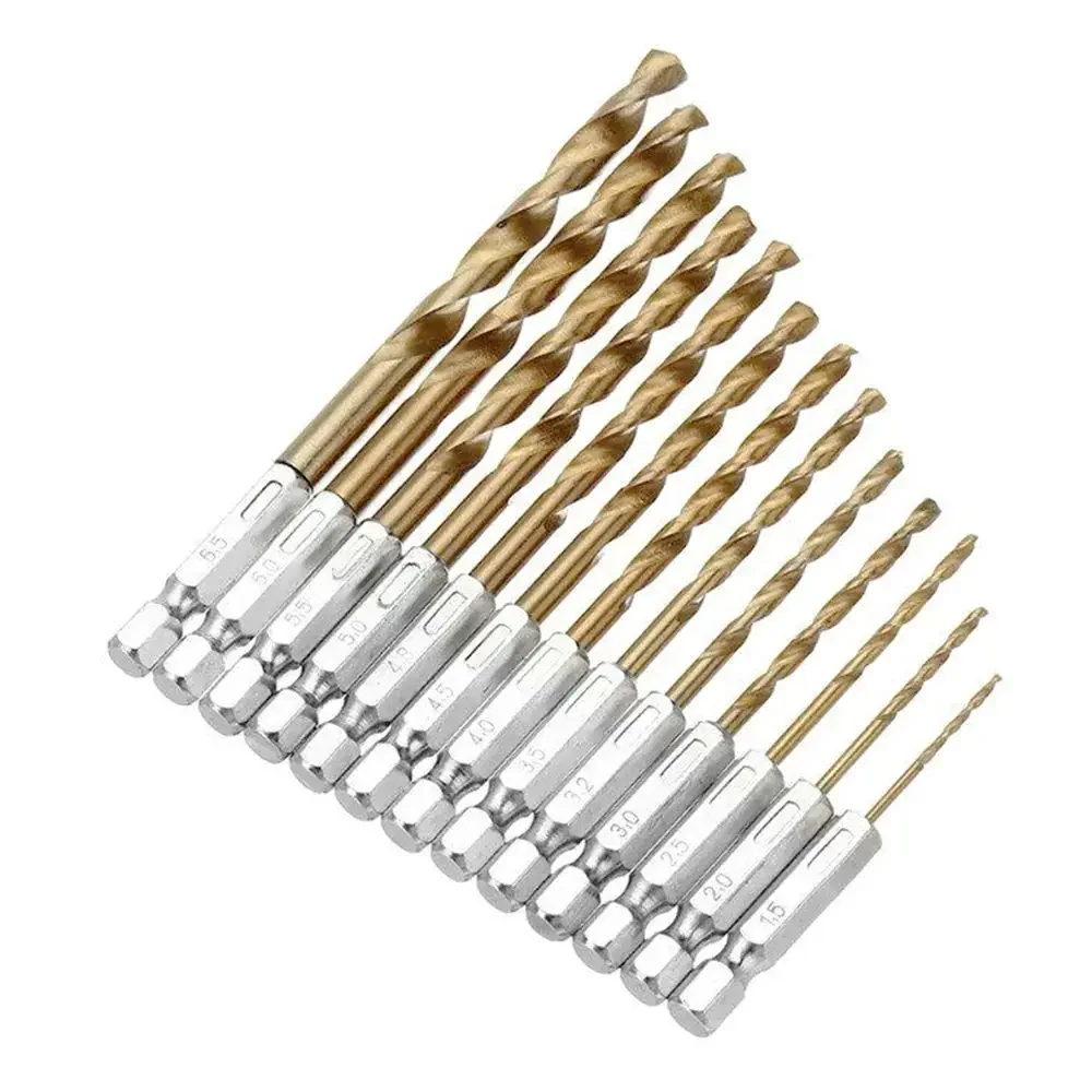 Imagem -02 - Krachtige-brocas para Ferramentas Elétricas Haste Hexagonal em Aço Troca Rápida Conjunto de Brocas Cobalto Multi Bits Escadeado 1.56.5 mm 13 Unidades