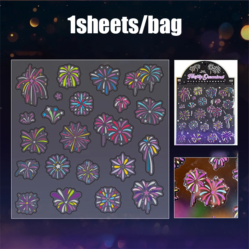 ملصق فضي ليزر على شكل كوكبة مهرجان الورق، ملصق رقائق مقاوم للماء ثلاثي الأبعاد من الراتنج لمجلة جراب الهاتف، هدايا إبداعية ذاتية الصنع