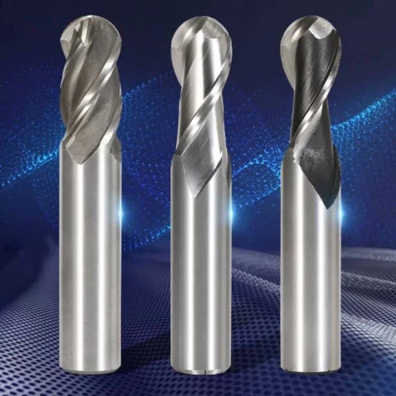 HSS Ball Nose End Mill Straight Shank 2Flutes 4Flutes High Speed Steel R0.5 - R16 Milling Cutter  CNC Metal Machining Tool