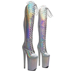 Leecabe   23CM/9inches  Snake  Upper  Fashion trend  platform High Heel stripper heel Pole Dance boot