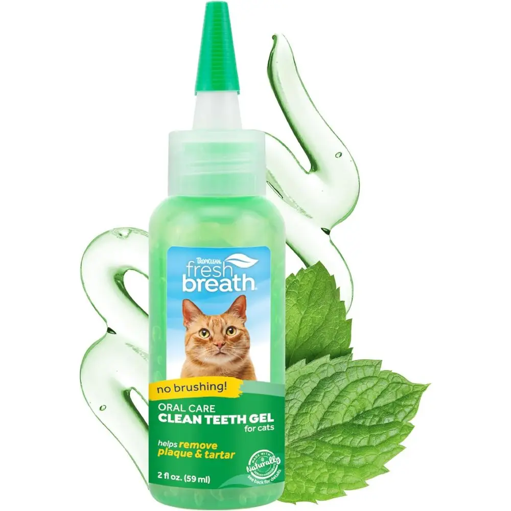 

Cat Dental Gel for Fresh Breath, Easy Plaque & Tartar Removal, No Brushing Required, 2oz.