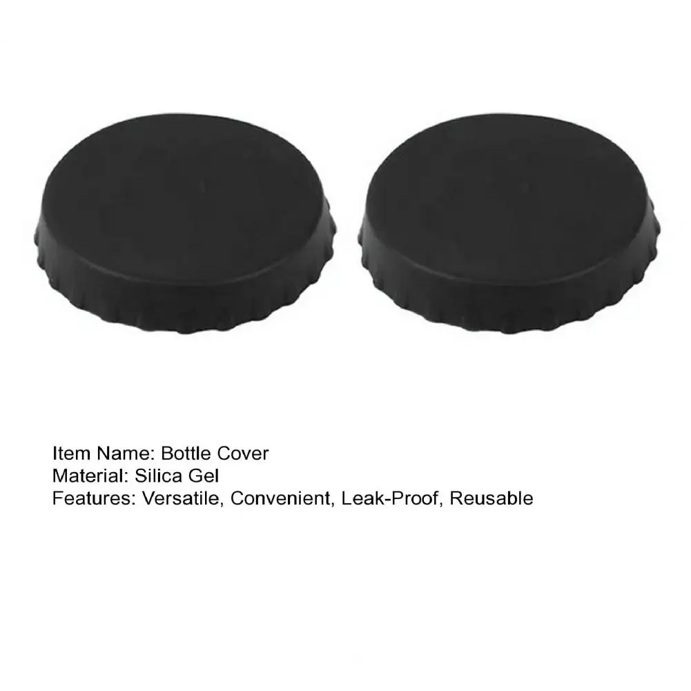 2 Pcs 6.5cm Bottle Cover Silicone Can Lid Cover Leak-Proof Soda Beer Bottle Stoppers Multi-color Cap For Refrigerator Outdoor