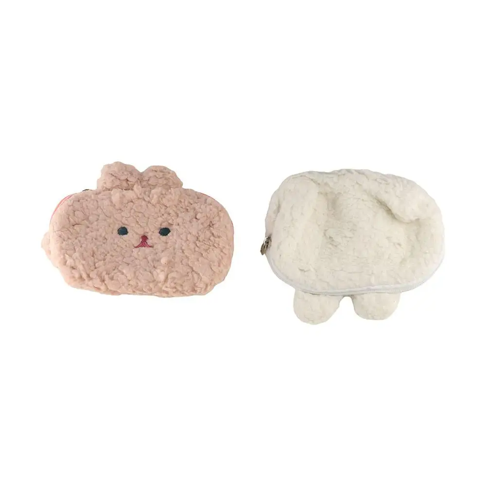 Large Capacity Plush Rabbit Coin Purse Zipper Plush Rabbit Animal Rabbit Money Bags Anime Cartoon Animal Zipper Bags
