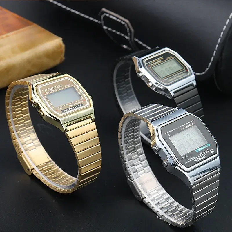 CASIO 시계 밴드 스테인레스 스틸 스트랩, 금속 초박형 스트랩, F91W F84 F105 F108 A158 A168 AE1200/1300 B650 AQ230Men, 18mm 썸네일 4