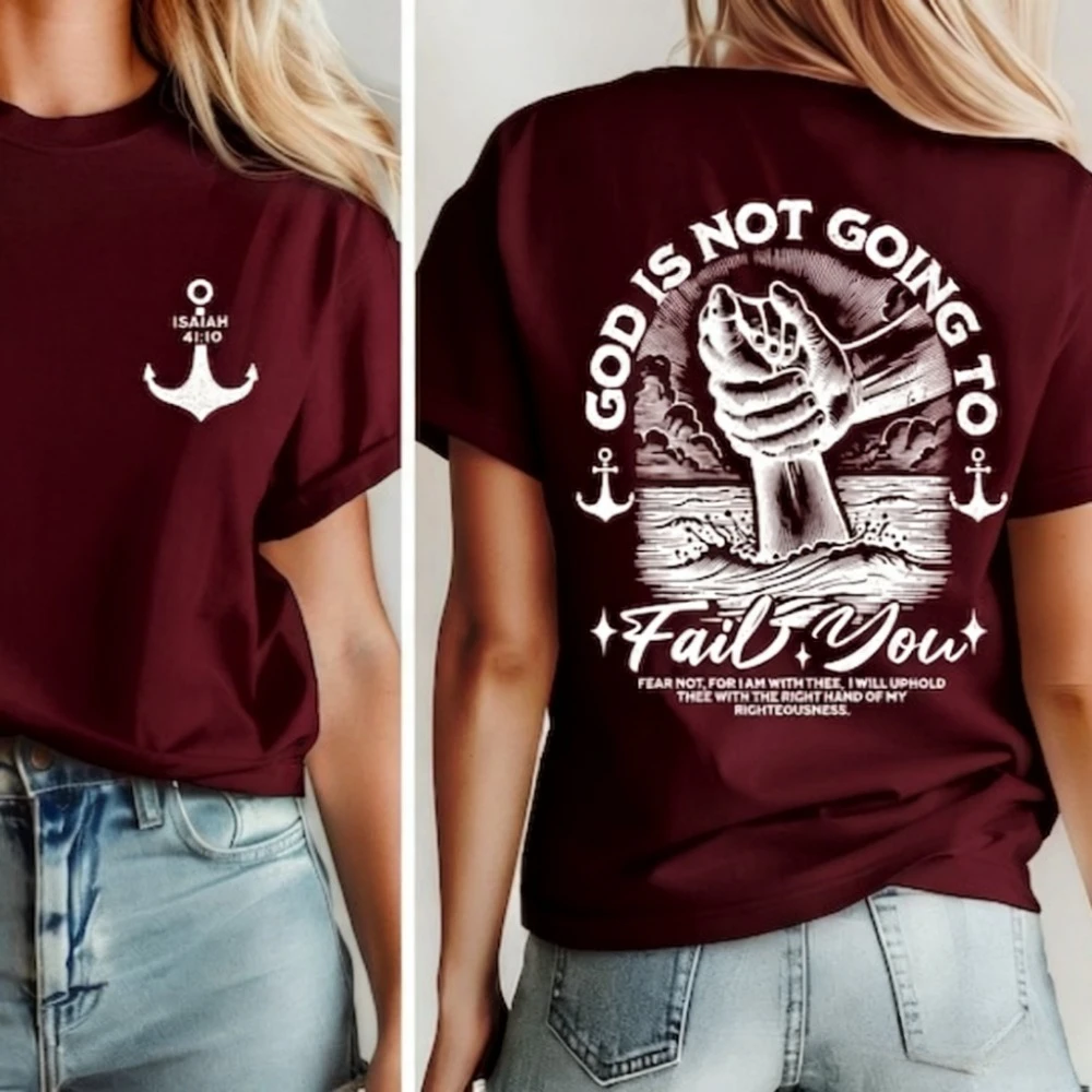 Koszulka Chrześcijańska Niechwała Bogu, Nie Zbłądza Się, Jeszczejepielu 41:10, Chrześcijański Nadruk, Koszulki Bez Strachu, Koszulka z Motywem Odrodzienia, Koszulka z Ręką Boga