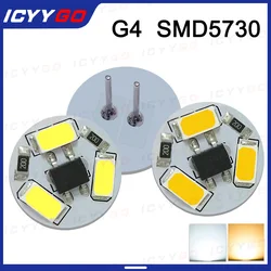 G4 LED Highlight DC12V Round Panel Light Warm White Light 0.6W SMD5730 With Pin Marine Bulb Bulb Replacement Halogen Spotlight
