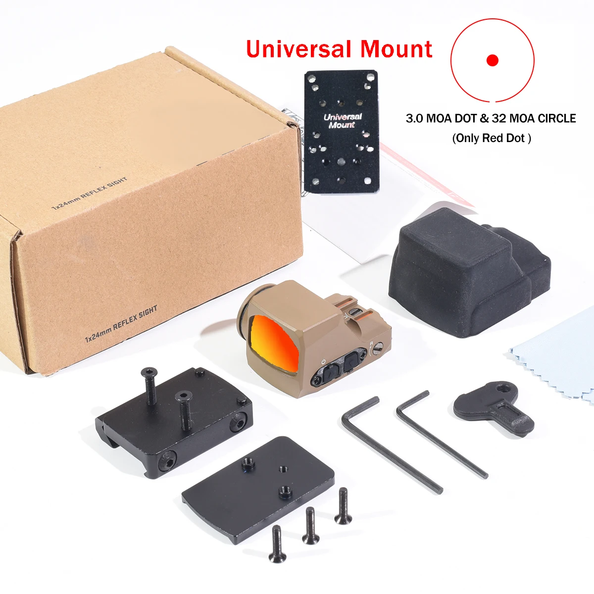 Hot Sale Tactische RM Red Dot Sight Optische Reflex Sight Airsoft Holografische Schietkijker met Gl*ck Montagebasis