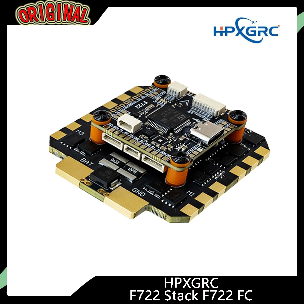 

HPXGRC F722 Stack F722 Flight Controller ICM42688P with BLHeli_32 80A/100A ESC 3-8S LIPO 30.5x30.5mm for RC FPV Racing Drone