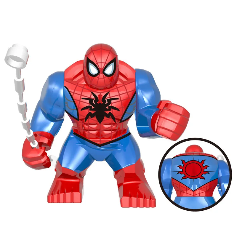 Bloques de construcción de superhéroes de Marvel, figuras de acción grandes de los vengadores, Hulk, Iron man, Venom, Pantera Negra, juguetes para montar, regalo