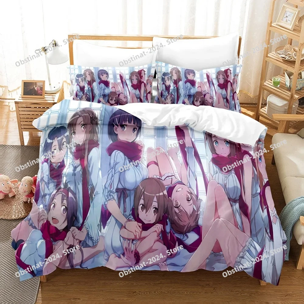 

3D Print Anime Sword God Domain Bedding Set Bed Set Duvet Cover Sheet Pillowcase Bed Soft Quilt Cover Full Queen King Size