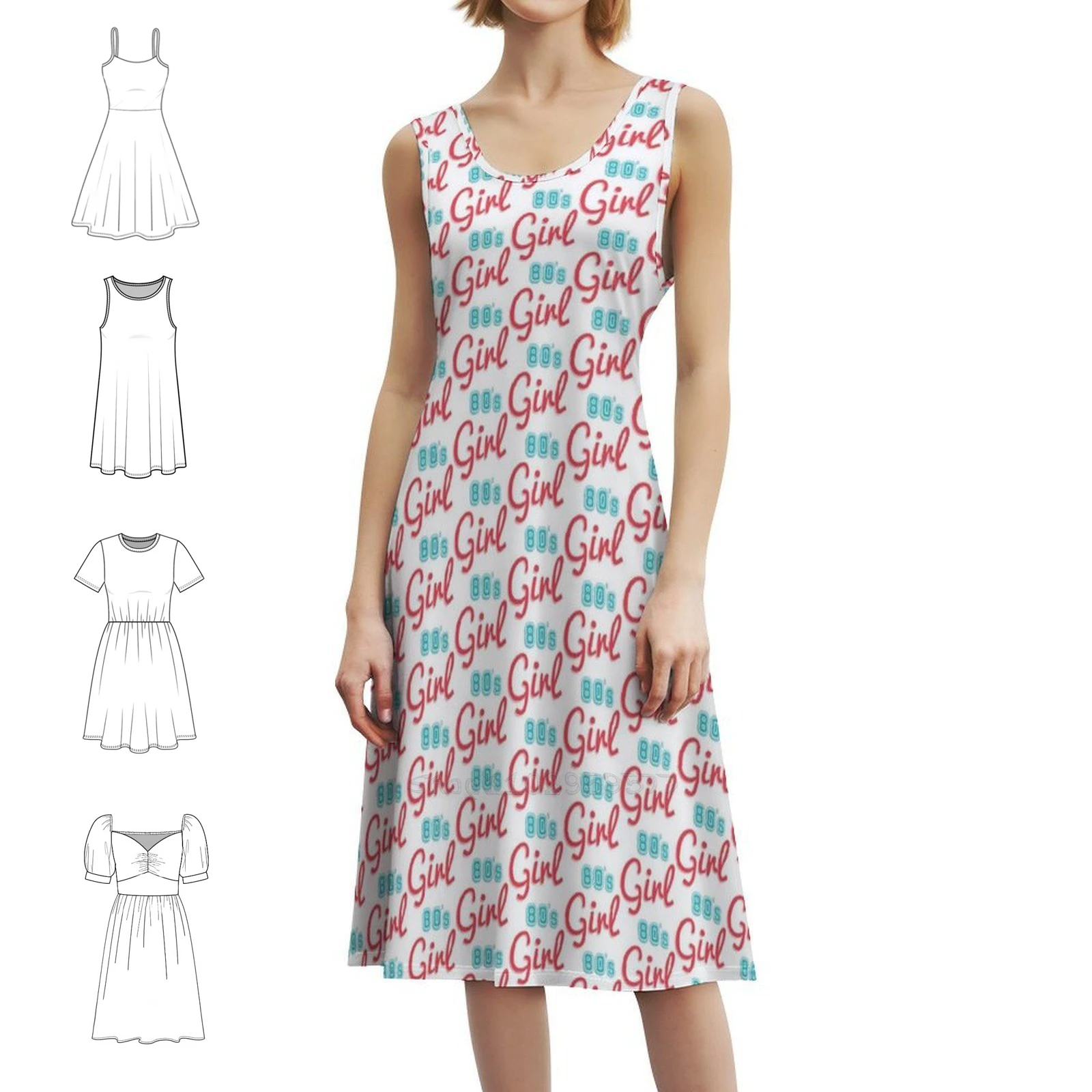 

Женское элегантное праздничное платье для девочек 80-х годов, платье трапециевидной формы с короткими/длинными/без рукавов, карликовая обезьяна