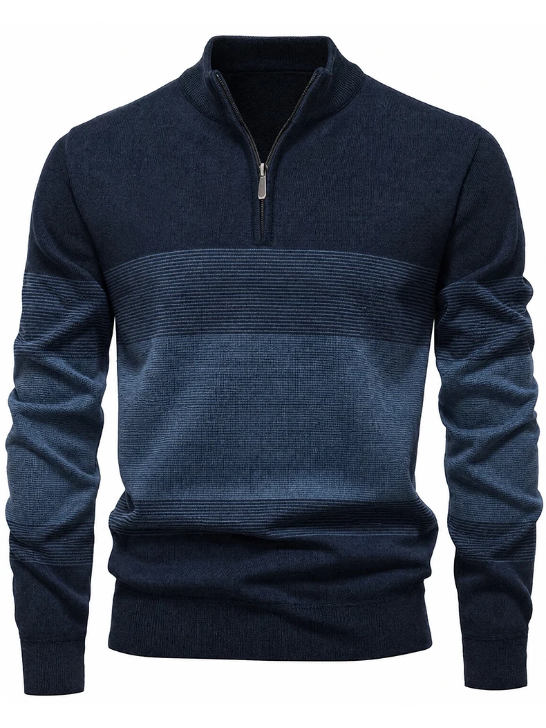 US-Größe Herren Mode Strickwaren Pullover mit Reißverschluss am Hals Herren New Jersey Casual Pullover S-XXL – Detail 2