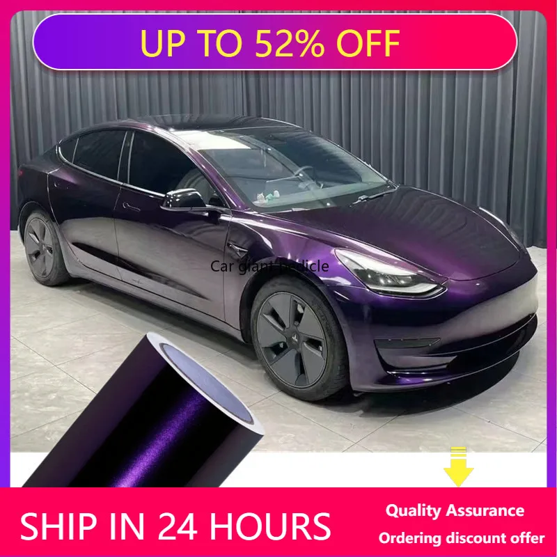 

Gloss Ghost Midnight Purple Car Wrap Film Auto Plastic Auto Plastic Assurance Air passage pattern Stickers Covering Foil Air