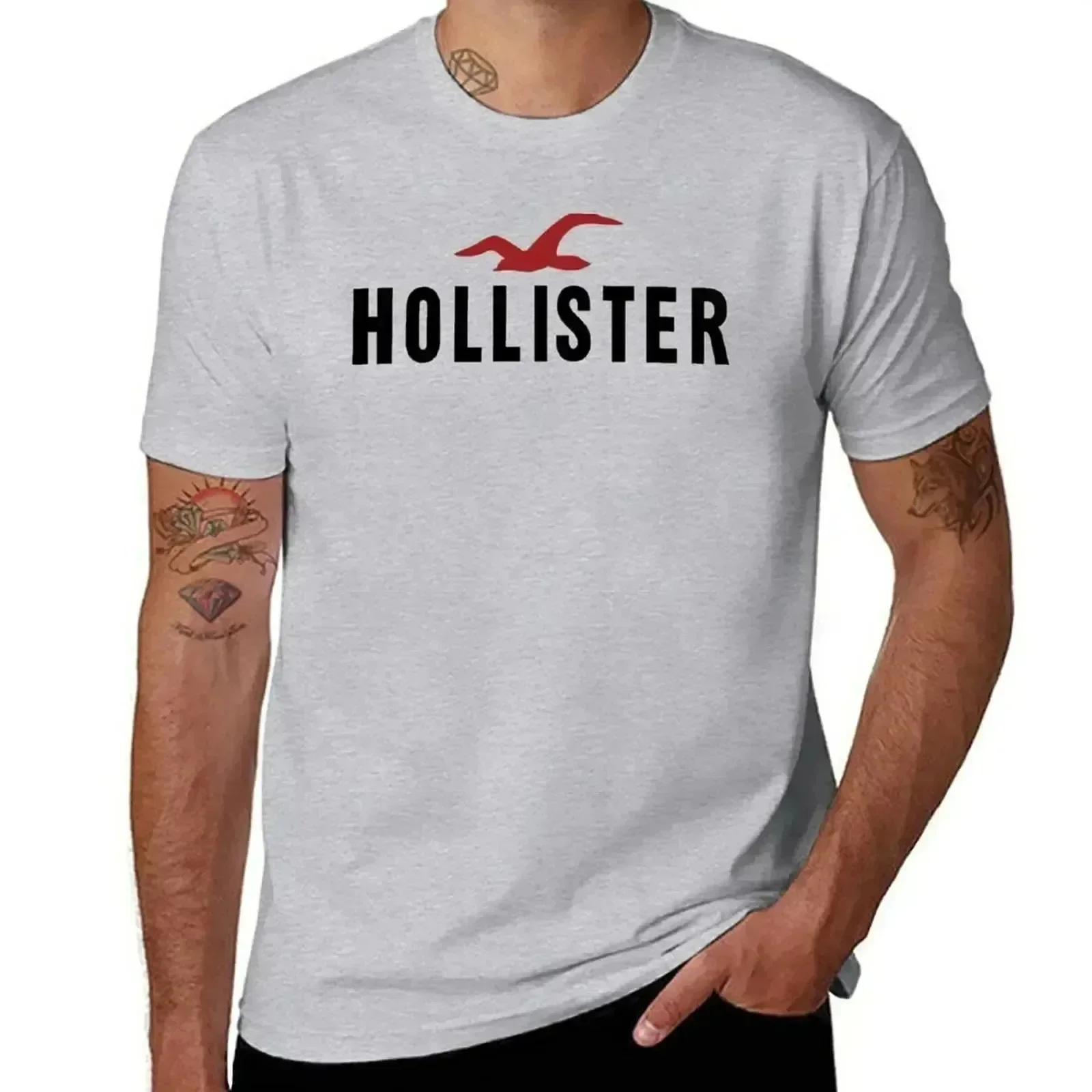 Hollister T-Shirt Aesthetic Clothing Summer Tops Fruit of The Loom Mens T Shirts Oversized T Shirt for Men UnisexTees Shirts