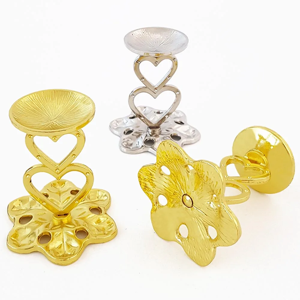 Metal Heart Crystal Sphere Stand Holder Love Shape Gemstone Ball Display Base for Rose Quartz Spheres Mineral Specimen Decor