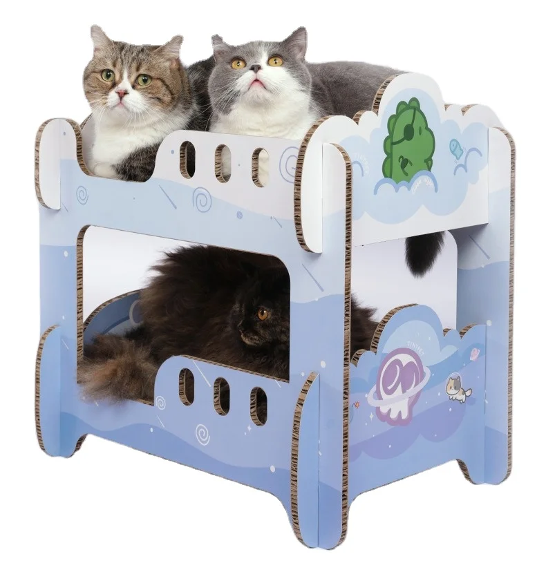 Manufacturer Wholesale  & Modern Double Layer Corrugated Paper Cat Scratcher Bed Detachable Design