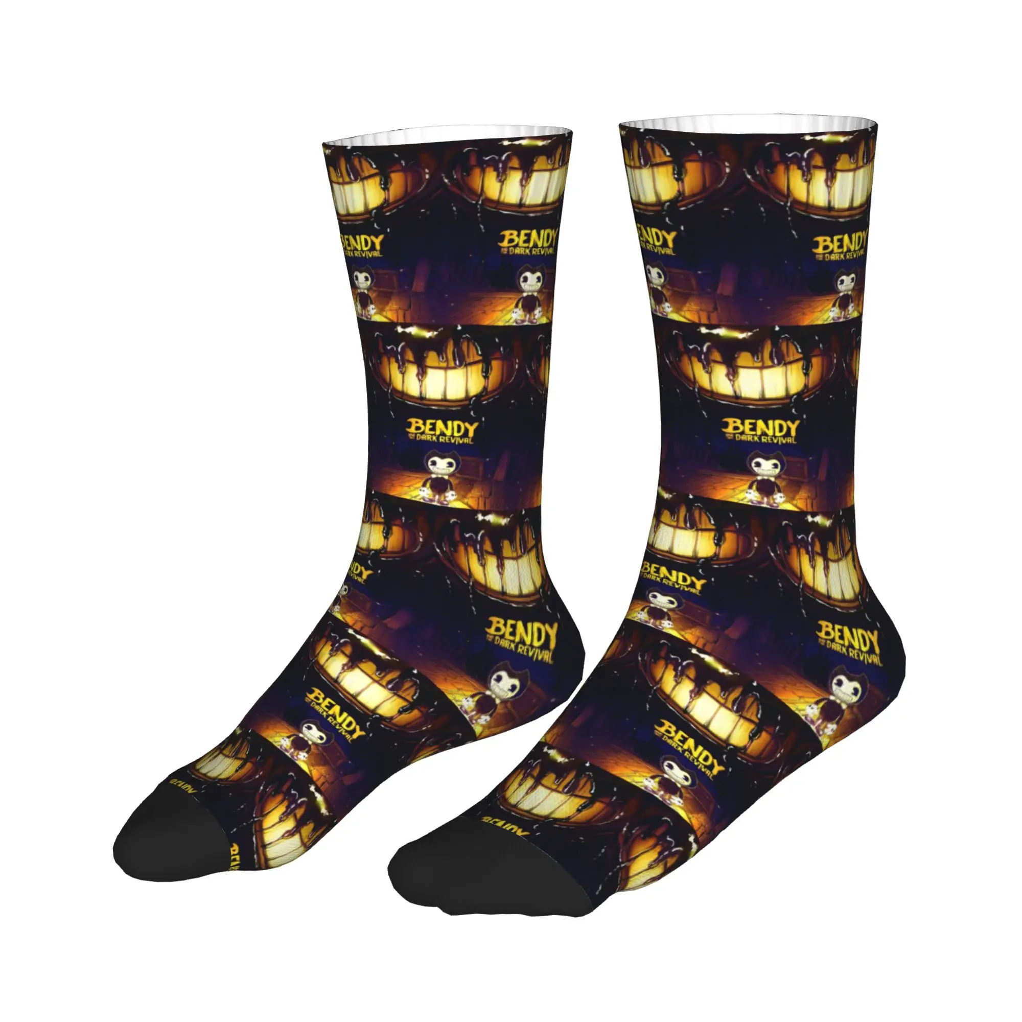 

Носки All Seasons Stockings Bendy and the Dark Revival, спортивные носки, модные носки средней длины для мужчин и женщин, рождественские подарки