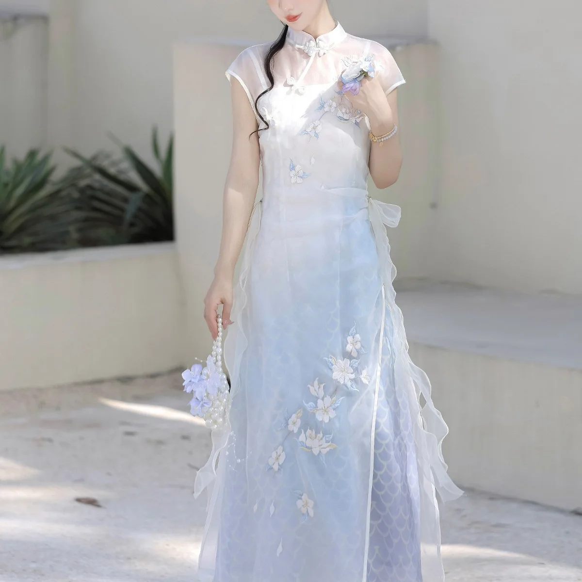 

Original Hanfu Dress Lolita Girls Summer Thin Style Daily Improvement New Chinese Style Qipao Dress Set