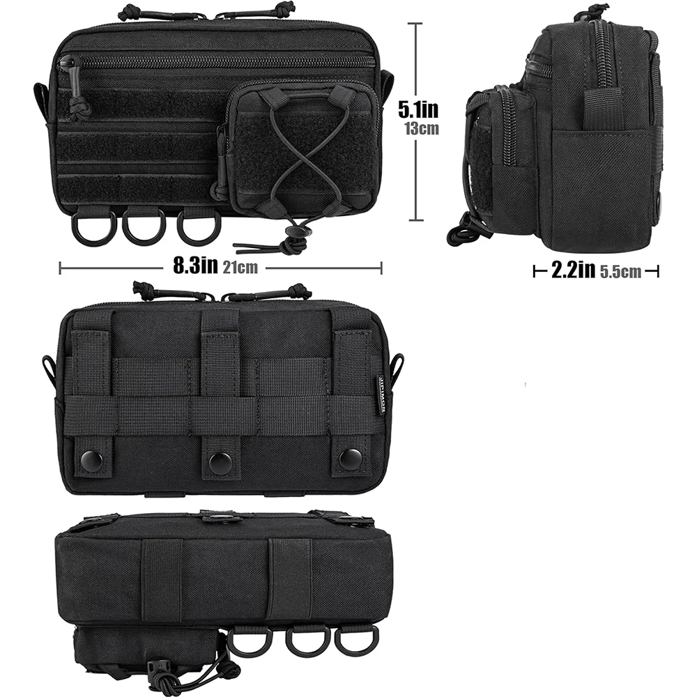 1000D Molle EDC Pouch Emergency Survival Bag Hunting Organizer Admin Pouch Utility Tools Bag Vest Backpack Fanny Pack