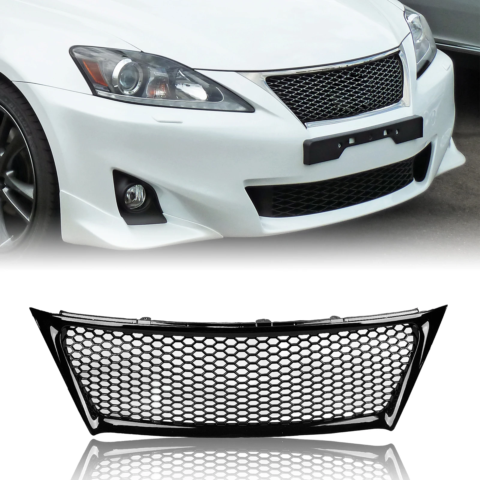 

Front Grill Racing Grill Honeycomb Style Upper Bumper Hood Mesh Grid For Lexus IS250 IS350 2011-2013 Sedan 4-Door F Sport