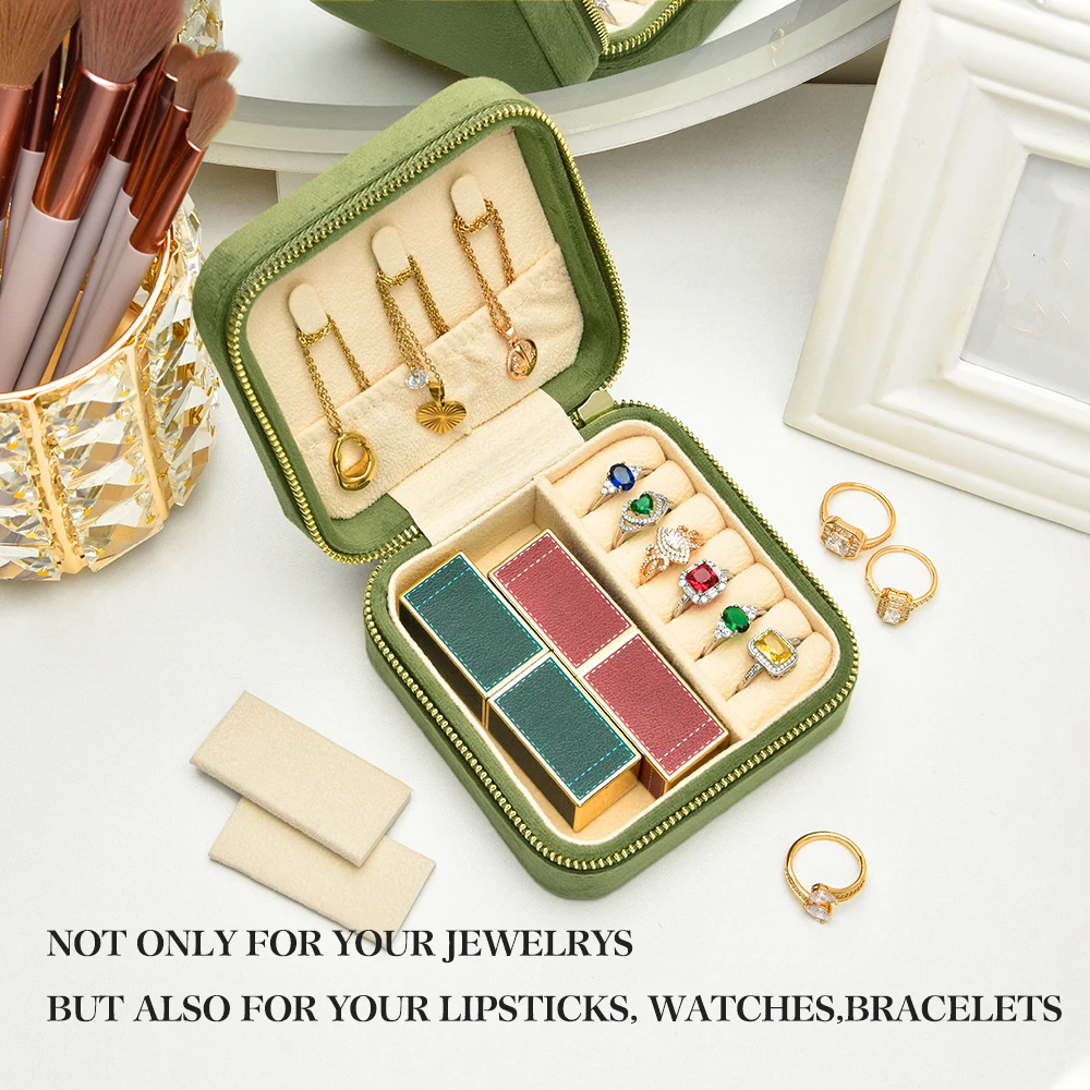 TAIMY High Quality Velvet Mini Vintage Travel Portable Girl Custom Logo Jewelry Box Jewelry Gifts Packaging Storage Case