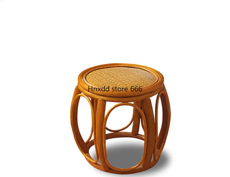 Rattan small chair single rattan chair low stool round balcony hand woven living room small bench