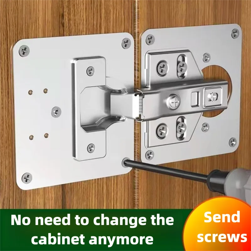 Cabinet Hinge Repair Plate Kit Kitchen Cupboard Door Hinge Mounting Plate With Holes Flat Fixing Brace Brackets Household Tools