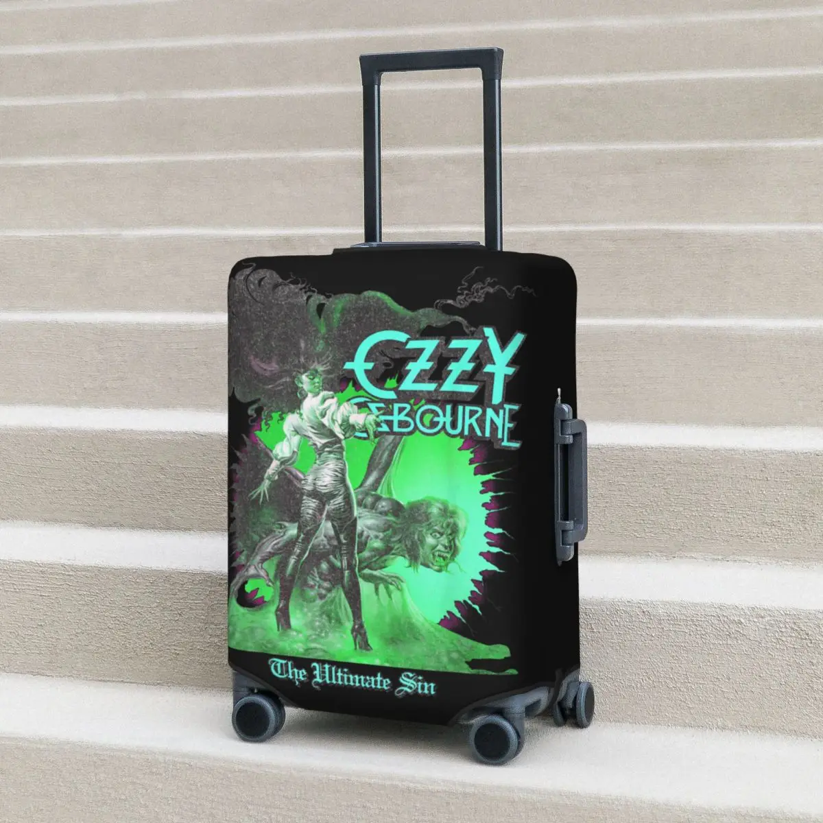 

Heavy Metal Rock Ozzy Osbourne Ultimate Sunburst Neon V2 Suitcase Cover Holiday Business Elastic Luggage Supplies Protector