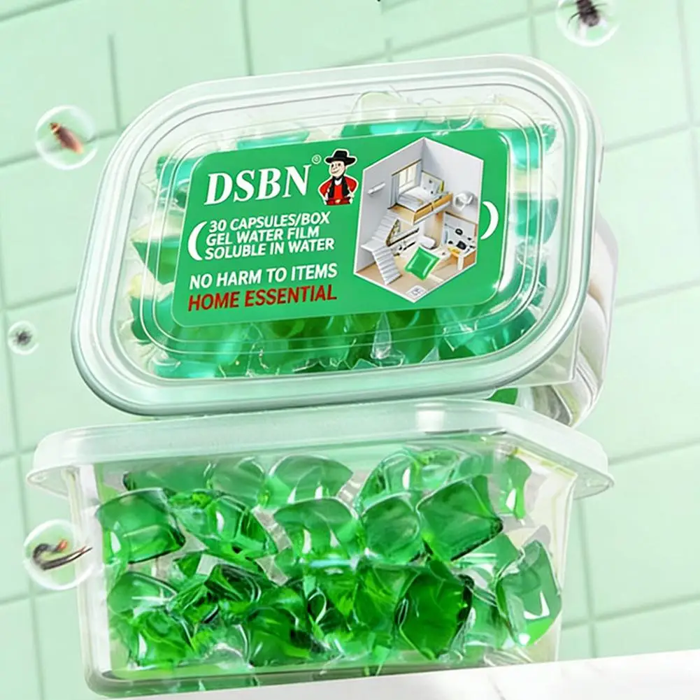 30/50pcs Sewer Deodorant Soluble Beads Toilet Kitchen Drain Odor Removal Capsule Pipe Unblocker Household Cleaning Gel