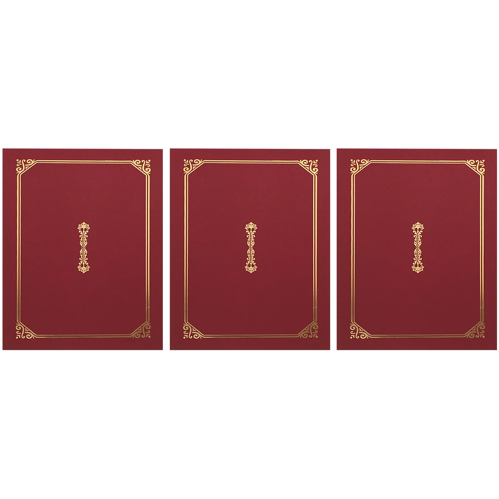 

3Pcs Certificate Cover Premium Paperboard Diploma Holder for Graduation Award Ceremony Document Protection Cover