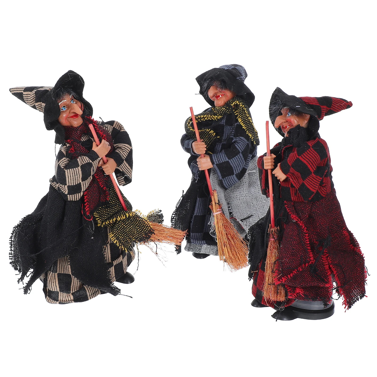 

Halloween Witch Figurine Decoration Spooky Haunted Lightweight Flying Broomstick Statues Wicked Figurines Witch Party Props